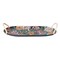 Transpac 16.75 in Ceramic Serving Tray with Wicker Handles Spring Decorative Dolomite Tray and Platter